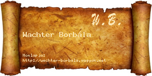 Wachter Borbála névjegykártya